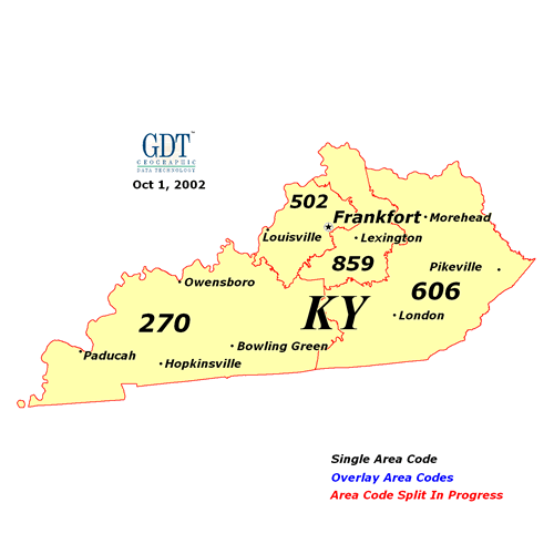 Kentucky has 4 area codes. They are 270, 502, 606, and 859.