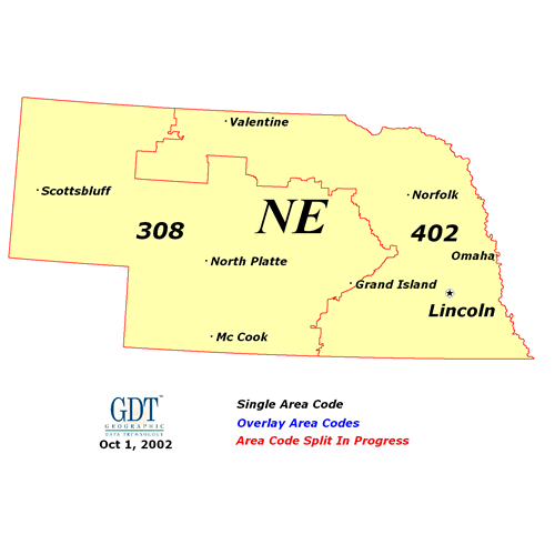 Nebraska Area codes